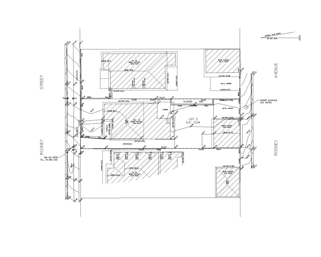 Site survey plan and floor layout drawing surveying services Sydney